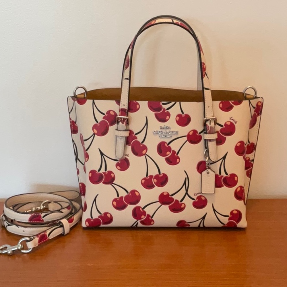Coach Cherry Mollie Tote Bag 25 New
